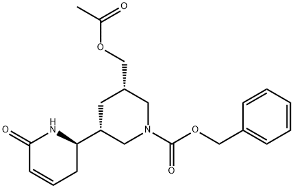 1-Piperidinecarboxylic acid, 3-[(acetyloxy)methyl]-5-[(2R)-1,2,3,6-tetrahydro-6-oxo-2-pyridinyl]-, phenylmethyl ester, (3S,5R)-