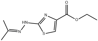 4-Thiazolecarboxylic acid, 2-[2-(1-methylethylidene)hydrazinyl]-, ethyl ester Struktur