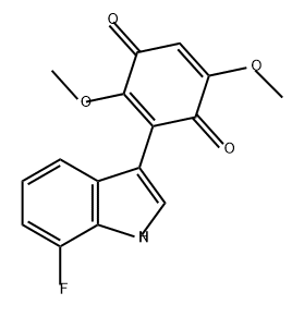 2,5-Cyclohexadiene-1,4-dione, 3-(7-fluoro-1H-indol-3-yl)-2,5-dimethoxy- Struktur