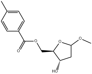 Methyl 2-deoxy-5-O-toluoyl-L-ribofuranoside Struktur