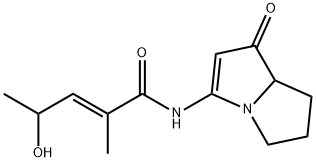 2-Pentenamide, 4-hydroxy-2-methyl-N-(5,6,7,7a-tetrahydro-1-oxo-1H-pyrrolizin-3-yl)-, (2E)- Struktur