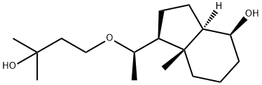 1H-Inden-4-ol, octahydro-1-[(1R)-1-(3-hydroxy-3-methylbutoxy)ethyl]-7a-methyl-, (1S,3aR,4S,7aS)- Struktur