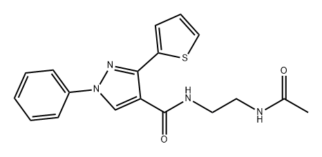 1H-Pyrazole-4-carboxamide, N-[2-(acetylamino)ethyl]-1-phenyl-3-(2-thienyl)- Struktur