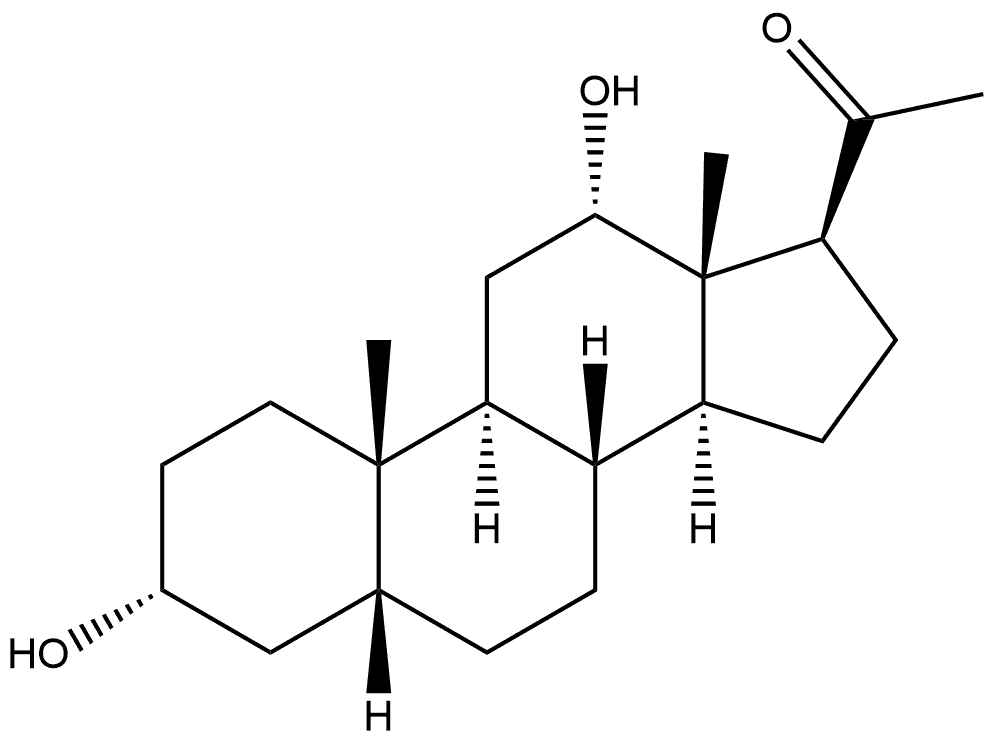 Pregnan-20-one, 3,12-dihydroxy-, (3α,5β,12α)- Struktur