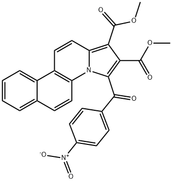 13,14-dimethyl 12-(4-nitrobenzoyl)-11-azatetracyclo[8.7.0.0^{2,7}.0^{11,15}]heptadeca-1(10),2(7),3,5,8,12,14,16-octaene-13,14-dicarboxylate Struktur