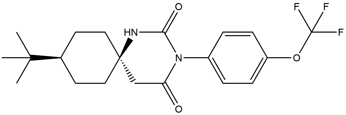 Trans-9-tert-butyl-3-[4-(trifluoromethoxy)phenyl]-l,3-diazaspiro[5.5l-undecane-2,4-dione Struktur