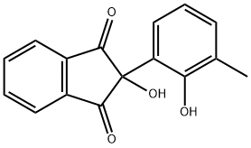 1H-Indene-1,3(2H)-dione, 2-hydroxy-2-(2-hydroxy-3-methylphenyl)- Struktur