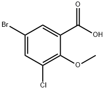 5-bromo-3-chloro-2-methoxybenzoic acid Struktur