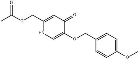 (5-((4-methoxybenzyl)oxy)-4-oxo-1,4-dihydropyridin-2-yl)methyl acetate Struktur