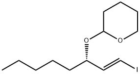 2H-Pyran, tetrahydro-2-[[(1S)-1-[(1E)-2-iodoethenyl]hexyl]oxy]- Struktur