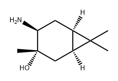 Bicyclo[4.1.0]heptan-3-ol, 4-amino-3,7,7-trimethyl-, (1S,3S,4S,6R)- Struktur