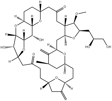 7,11:10,14:13,16:21,24:27,31-Pentaepoxy-2H-cyclohentriaconta[b]furan-5,18(3H,4H)-dione, 2-[(2S)-2,3-dihydroxypropyl]octacosahydro-12,15-dihydroxy-3-methoxy-29-methyl-23,30-bis(methylene)-, (2R,3R,3aS,7R,10S,11R,12S,13S,14S,15S,16R,21S,24S,27S,29R,31R,32aS)- (9CI)