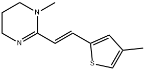 Pyrimidine, 1,4,5,6-tetrahydro-1-methyl-2-[(1E)-2-(4-methyl-2-thienyl)ethenyl]- Struktur