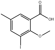 Benzoic acid, 3-iodo-2-methoxy-5-methyl- Struktur