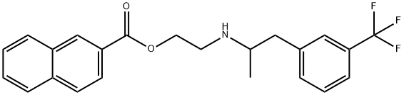 2-Naphthalenecarboxylic acid, 2-[[1-methyl-2-[3-(trifluoromethyl)phenyl]ethyl]amino]ethyl ester Struktur