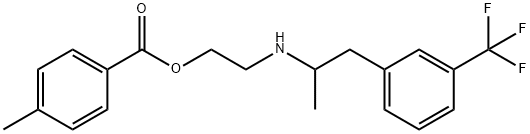 Benzoic acid, 4-methyl-, 2-[[1-methyl-2-[3-(trifluoromethyl)phenyl]ethyl]amino]ethyl ester Struktur