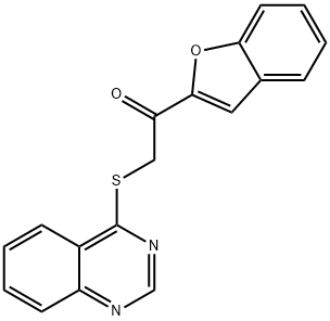 Ethanone, 1-(2-benzofuranyl)-2-(4-quinazolinylthio)- Struktur