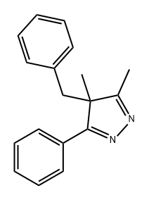 4H-Pyrazole, 3,4-dimethyl-5-phenyl-4-(phenylmethyl)- Struktur