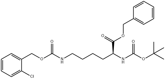 L-Lysine, N6-[[(2-chlorophenyl)methoxy]carbonyl]-N2-[(1,1-dimethylethoxy)carbonyl]-, phenylmethyl ester Struktur