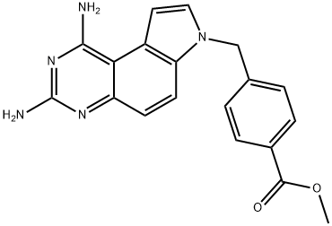 Benzoic acid, 4-[(1,3-diamino-7H-pyrrolo[3,2-f]quinazolin-7-yl)methyl]-, methyl ester Struktur