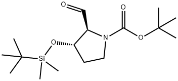 (2S,3S)-tert-Butyl 3-((tert-butyldimethylsilyl)oxy)-2-formylpyrrolidine-1-carboxylate Struktur