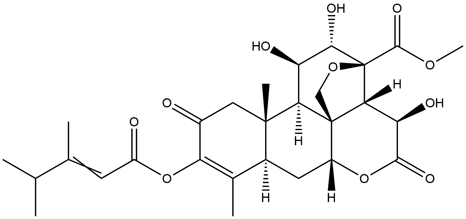 Picras-3-en-21-oic acid, 3-[(3,4-dimethyl-1-oxo-2-pentenyl)oxy]-13,20-epoxy-11,12,15-trihydroxy-2,16-dioxo-, methyl ester, [3(E),11β,12α,15β]- (9CI)