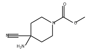 1-Piperidinecarboxylic acid, 4-amino-4-cyano-, methyl ester Struktur