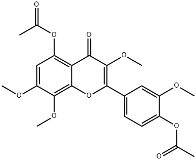 4H-1-Benzopyran-4-one, 5-(acetyloxy)-2-[4-(acetyloxy)-3-methoxyphenyl]-3,7,8-trimethoxy- Struktur