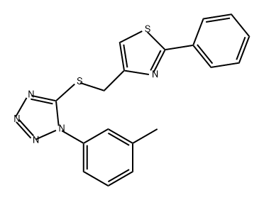 1H-Tetrazole, 1-(3-methylphenyl)-5-[[(2-phenyl-4-thiazolyl)methyl]thio]- Struktur