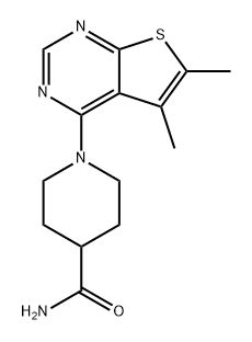 4-Piperidinecarboxamide, 1-(5,6-dimethylthieno[2,3-d]pyrimidin-4-yl)- Struktur