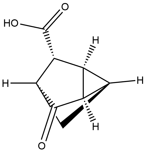 Tricyclo[2.2.1.02,6]heptane-3-carboxylic acid, 5-oxo-, (1R,2S,3R,4S,6R)-rel- (9CI) Struktur