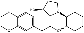 3-Pyrrolidinol, 1-[(1S,2S)-2-[2-(3,4-dimethoxyphenyl)ethoxy]cyclohexyl]-, (3R)- Struktur