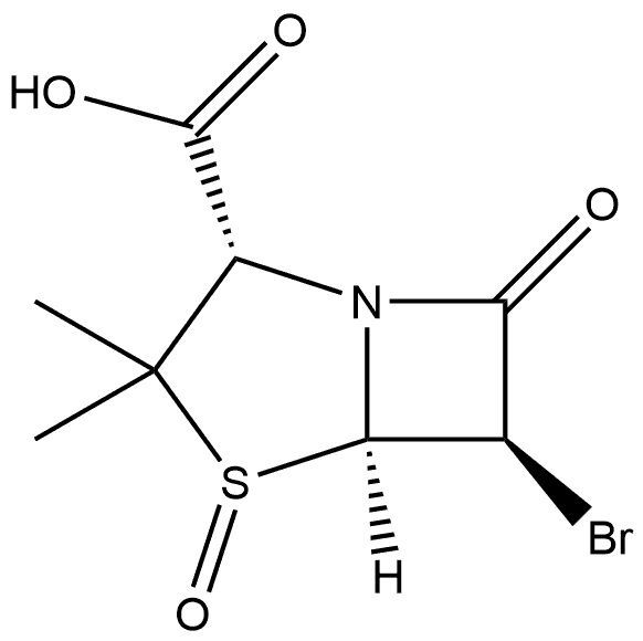 4-Thia-1-azabicyclo[3.2.0]heptane-2-carboxylic acid, 6-bromo-3,3-dimethyl-7-oxo-, 4-oxide, [2S-(2α,5α,6β)]- (9CI) Struktur