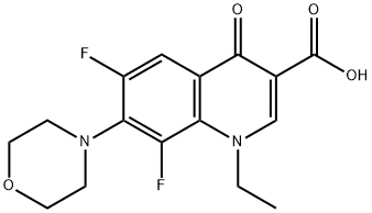 3-Quinolinecarboxylic acid, 1-ethyl-6,8-difluoro-1,4-dihydro-7-(4-morpholinyl)-4-oxo- Struktur