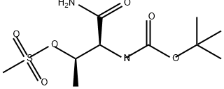 Carbamic acid, N-[(1S,2R)-1-(aminocarbonyl)-2-[(methylsulfonyl)oxy]propyl]-, 1,1-dimethylethyl ester Struktur