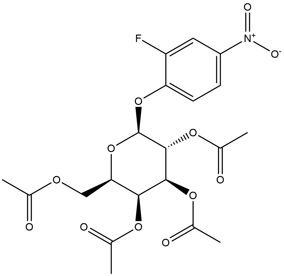 β-D-Galactopyranoside, 2-fluoro-4-nitrophenyl, 2,3,4,6-tetraacetate Struktur