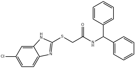 Acetamide, 2-[(6-chloro-1H-benzimidazol-2-yl)thio]-N-(diphenylmethyl)- Struktur