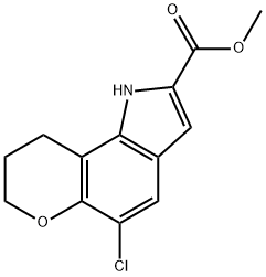 Pyrano[2,3-g]indole-2-carboxylic acid, 5-chloro-1,7,8,9-tetrahydro-, methyl ester Struktur