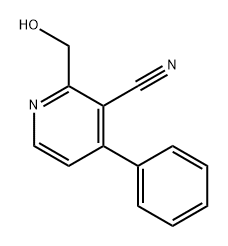 3-Pyridinecarbonitrile, 2-(hydroxymethyl)-4-phenyl- Struktur