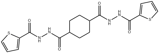 1-N',4-N'-bis(thiophene-2-carbonyl)cyclohexane-1,4-dicarbohydrazide Struktur