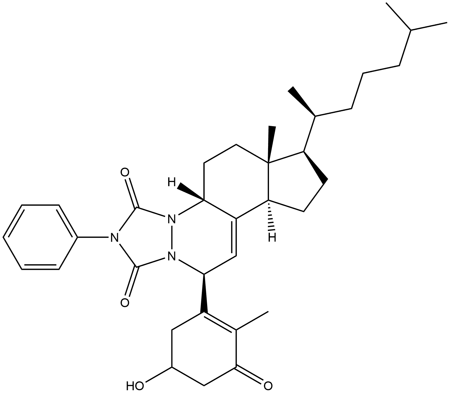 1H,5H-Cyclopenta[f][1,2,4]triazolo[1,2-a]cinnoline-1,3(2H)-dione, 7-(1,5-dimethylhexyl)-4a,6,6a,7,8,9,9a,11-octahydro-11-(5-hydroxy-2-methyl-3-oxo-1-cyclohexen-1-yl)-6a-methyl-2-phenyl-, [4aR-[4aα,6aα,7α(R*),9aβ,11α(R*)]]- (9CI)