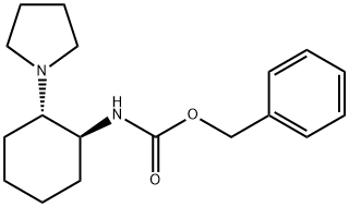 Carbamic acid, N-[(1S,2S)-2-(1-pyrrolidinyl)cyclohexyl]-, phenylmethyl ester Struktur