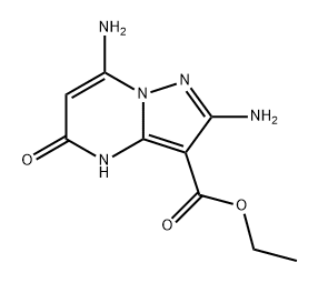 Pyrazolo[1,5-a]pyrimidine-3-carboxylic acid, 2,7-diamino-4,5-dihydro-5-oxo-, ethyl ester Struktur