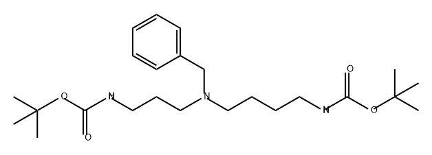 13-Oxa-2,6,11-triazapentadecanoic acid, 14,14-dimethyl-12-oxo-6-(phenylmethyl)-, 1,1-dimethylethyl ester Struktur