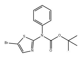 Carbamic acid, N-(5-bromo-2-thiazolyl)-N-phenyl-, 1,1-dimethylethyl ester Struktur