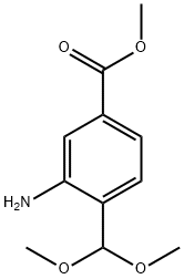 Benzoic acid, 3-amino-4-(dimethoxymethyl)-, methyl ester Struktur