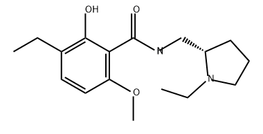 Benzamide, 3-ethyl-N-[[(2S)-1-ethyl-2-pyrrolidinyl]methyl]-2-hydroxy-6-methoxy- Struktur