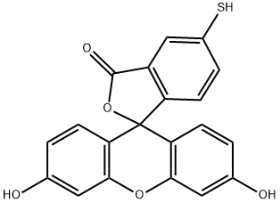 Spiro[isobenzofuran-1(3H),9'-[9H]xanthen]-3-one, 3',6'-dihydroxy-5-mercapto- Struktur