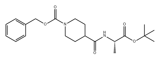 1-Piperidinecarboxylic acid, 4-[[[(1S)-2-(1,1-dimethylethoxy)-1-methyl-2-oxoethyl]amino]carbonyl]-, phenylmethyl ester Struktur