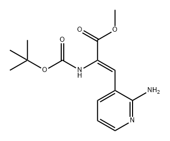 2-Propenoic acid, 3-(2-amino-3-pyridinyl)-2-[[(1,1-dimethylethoxy)carbonyl]amino]-, methyl ester, (2Z)- Struktur